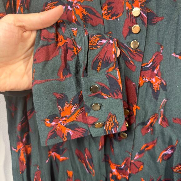 Madewell Dress Women S NWT Willowleaf Long Sleeve Mini Winter Orchid Floral Fall - Picture 4 of 7